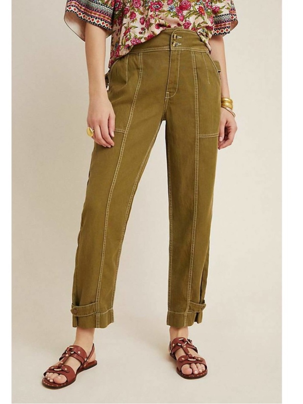 Anthropologie Jackson Tapered Utility Pants Crop 14